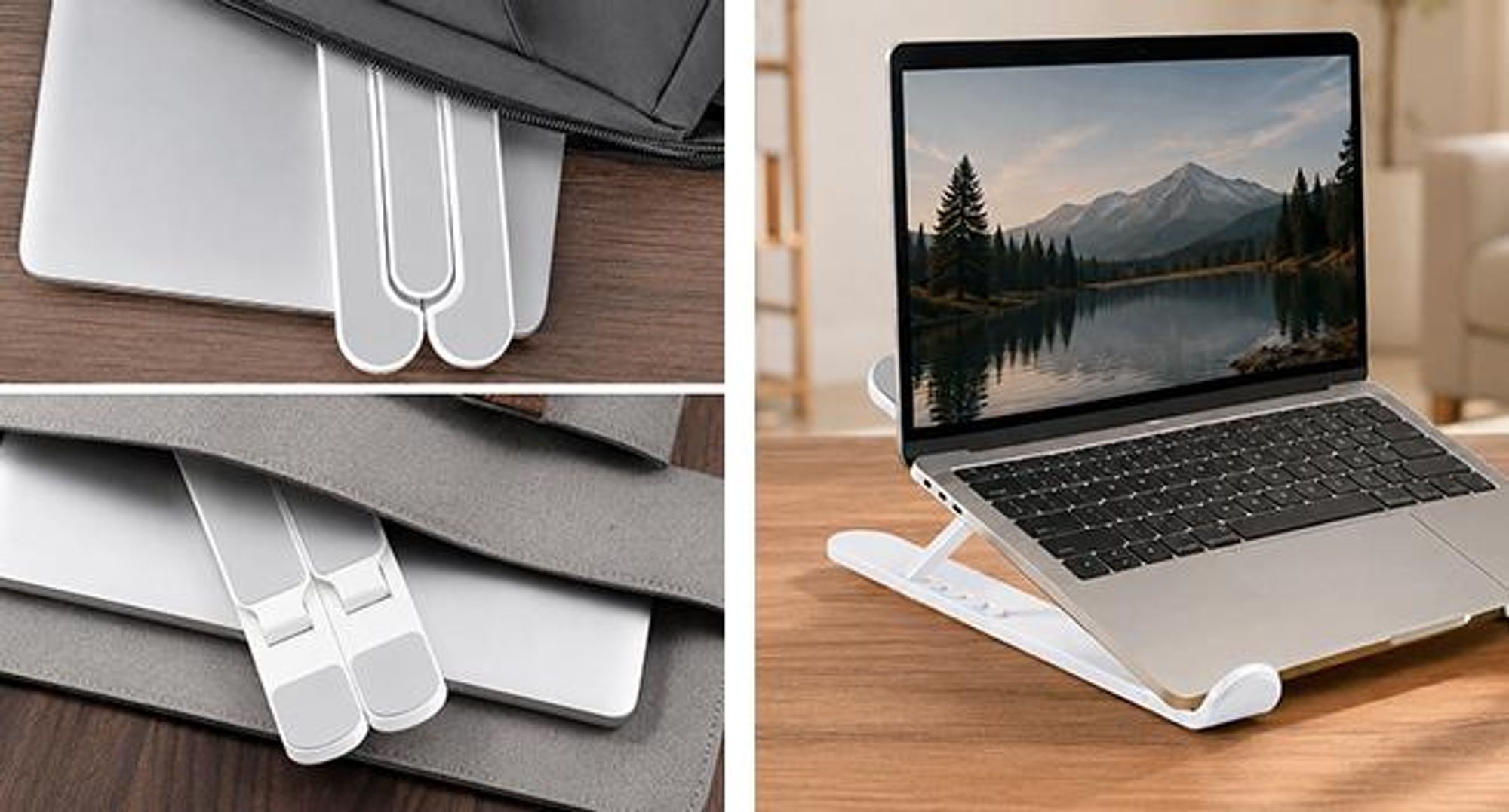 KRUMAD Laptopständer höhenverstellbar und faltbar, Notebook Halterung für Laptop und Tablet, verstellbarer Schreibtischständer ergonomisch mobil