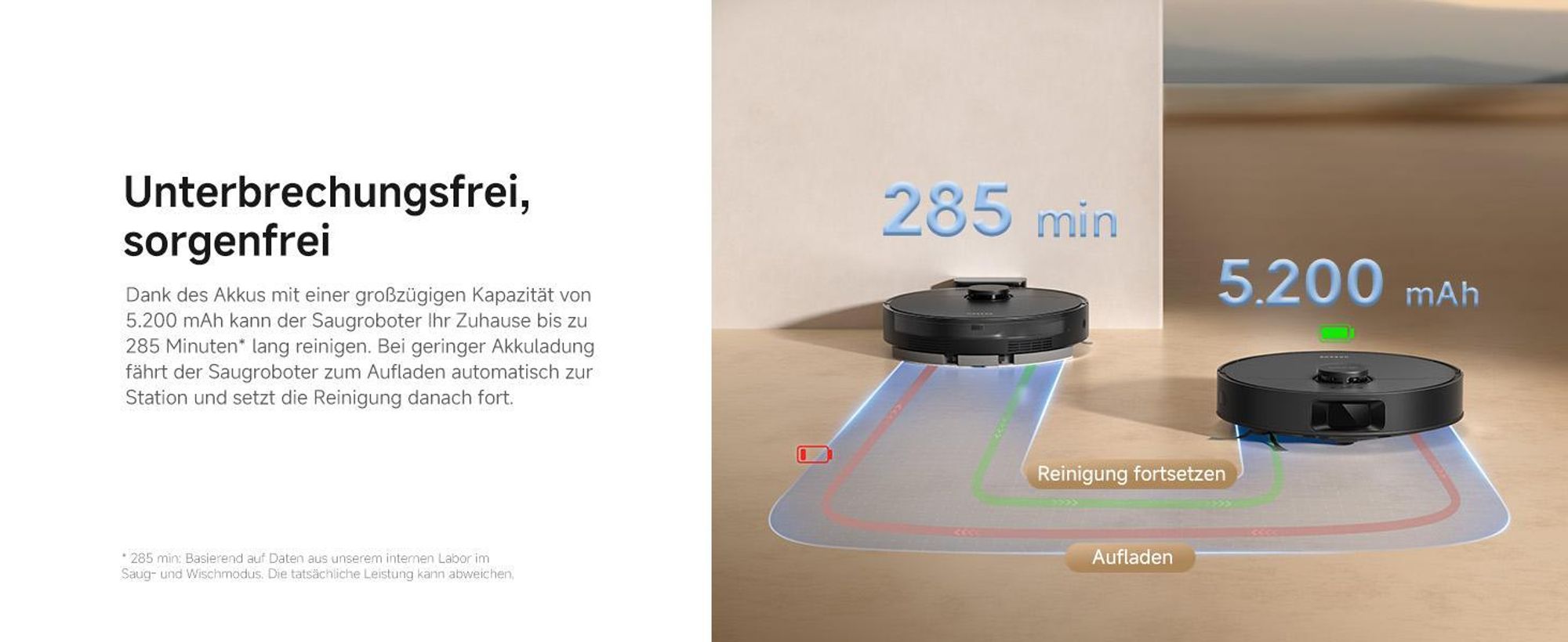Dreame D20 Roboter Staubsauger mit Wischfunktion,13KPa Saugleistung,LDS-Navigation,2in1,Hartböden&Teppiche,5200mAh,Tierhaare DuoRoller Bürste,Schwarz