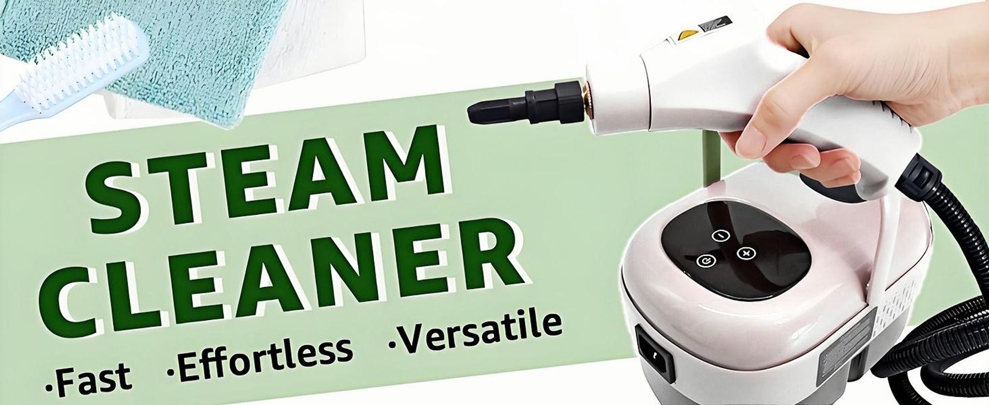 Dampfreiniger, 2500 W Handdampfreiniger zum Entfernen von Schmutz und Fett, tragbarer Dampfdruck mit 3 Bürstenköpfen für Küchenmöbel, Badezimmer, Auto