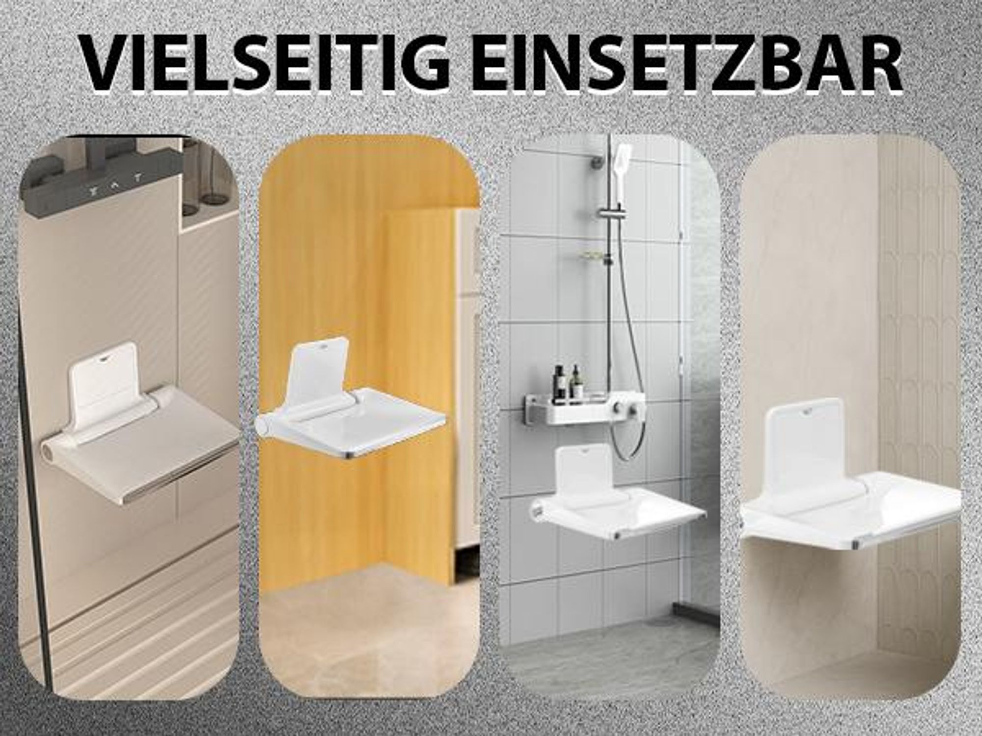 HEUFFE Duschsitz Klappbar Wandmontage, Duschklappsitz Klappsitz Dusche bis 200kg Badestuhl Duschhocker-Badhocker Hocker Duschstuhl für Senioren, Weiß