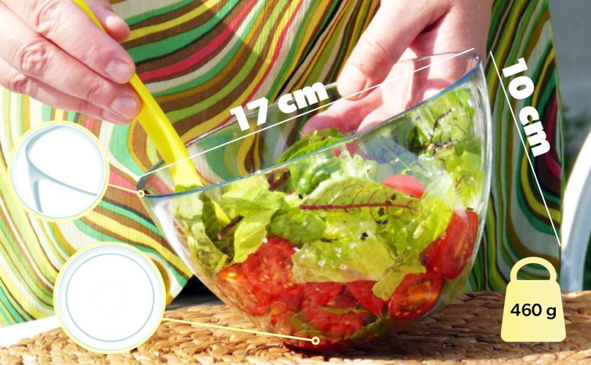 KADAX Salatschüssel aus Glas, ovale Glasschale, 17 cm, Glasschüssel, Glasschälchen