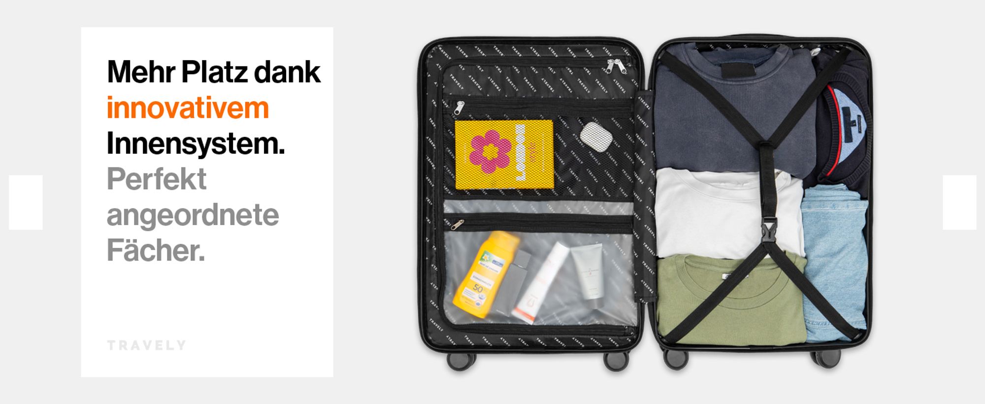 TRAVELY Premium Koffer Set: 77cm, 67cm & 55cm Handgepäck Koffer in einem Set, sehr robuste Reisekoffer mit sanften Rollen & TSA Schloss, Reisekoffer, Koffer & Trolleys