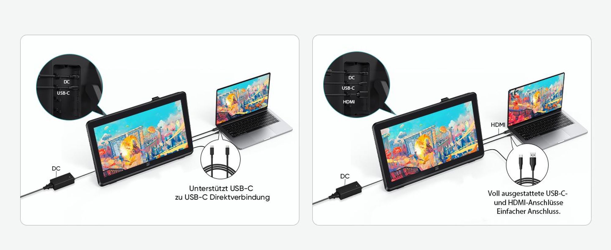 XPPen Artist 22 Plus Grafiktablett mit Display 21,5 Zoll Pen Display, X3 Pro Stift mit 16K Druckstufen, für Bild- und Videobearbeitung