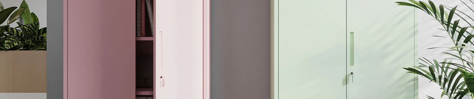 Büroschrank C001 Aktenschrank Lagerschrank Mehrzweckschrank Metallschrank 4 Fachböden Pulverbeschichtung Stahlblech 185 cm x 90 cm x 40 cm, Farbe : Pastellgrün