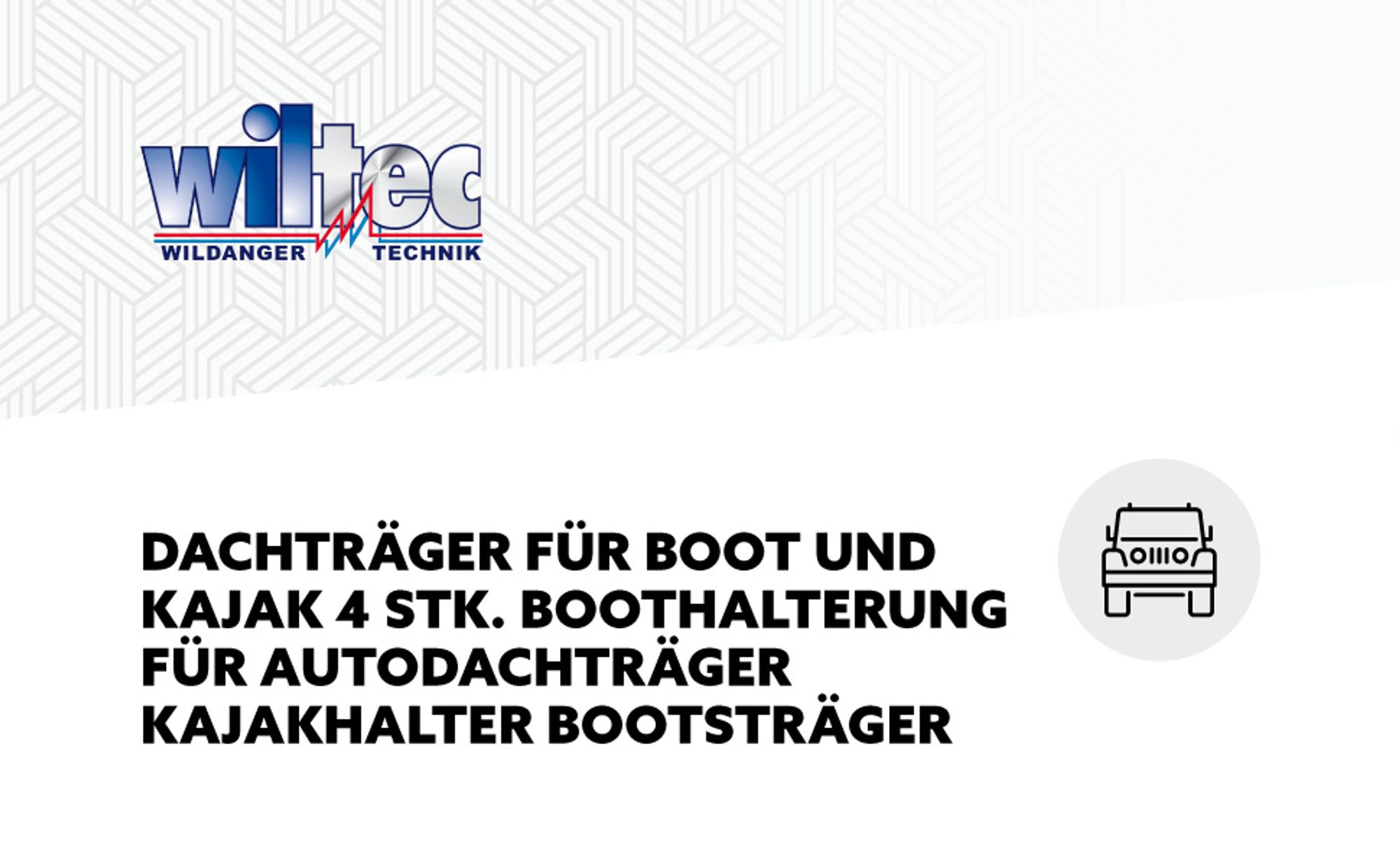 Wiltec Dachträger Set für Kajaks & SUP-Boards bis 70 kg 4 Stück, Boothalterung für Autodachträger, einfache Montage & verstellbarer Winkel, inkl. Befestigungsriemen