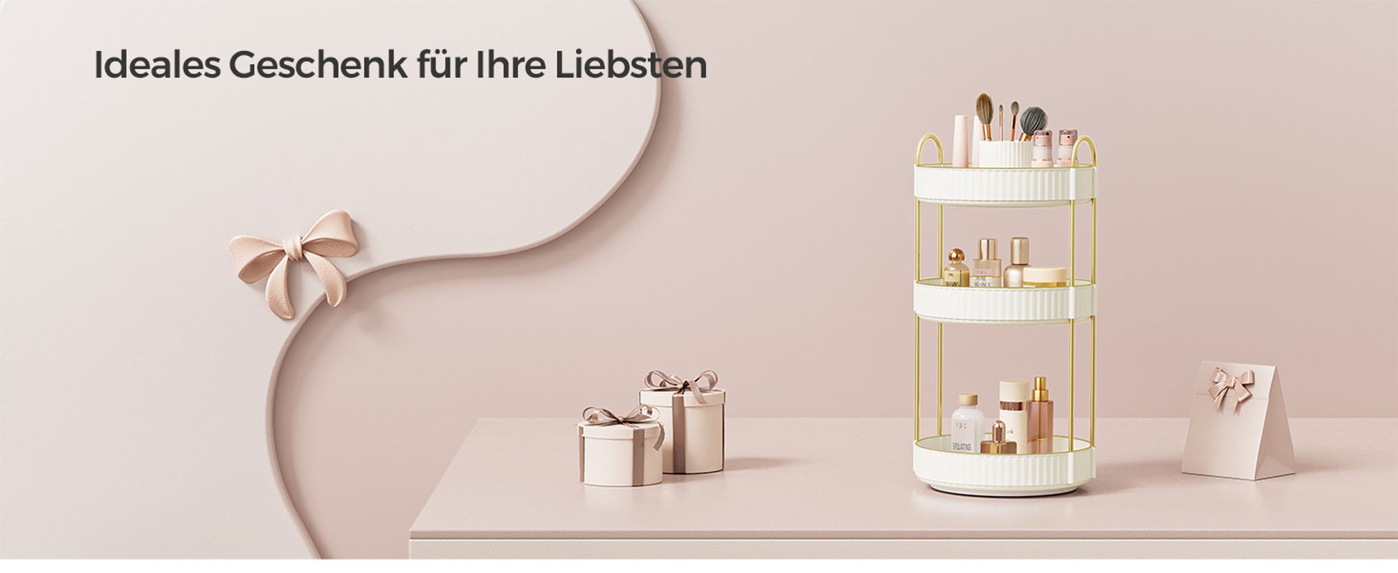 SONGMICS Make-up Organizer drehbar, Kosmetik-Organizer, Kosmetik Aufbewahrung,Geschenkidee