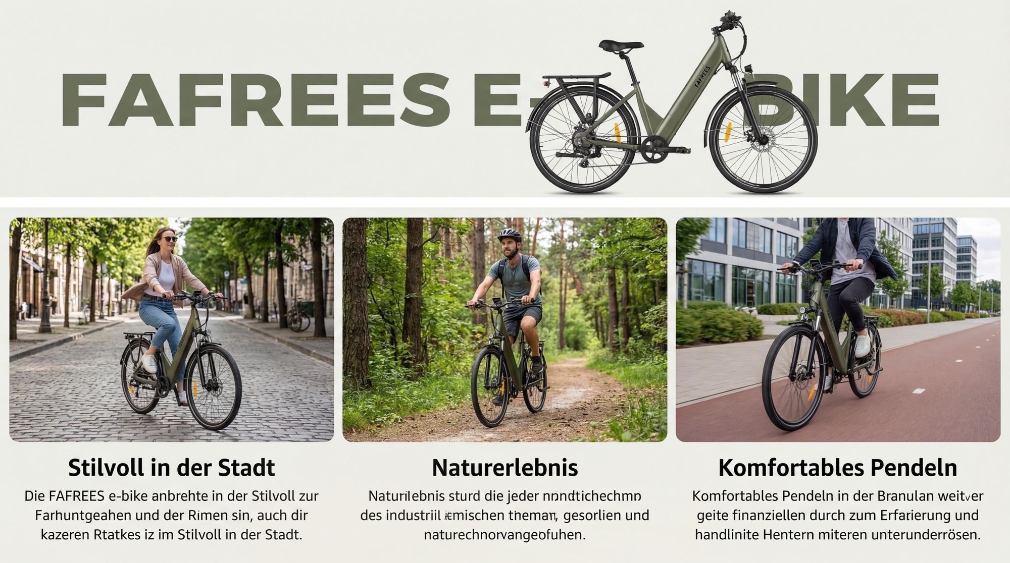 City E-Bike 27,5 Zoll Rostfreie Aluminiumlegierung 36 V 15 Ah 540 Wh bis zu 90 - 110 km, Wasserdicht IP54, Elektrofahrrad 7 Gang, Grün