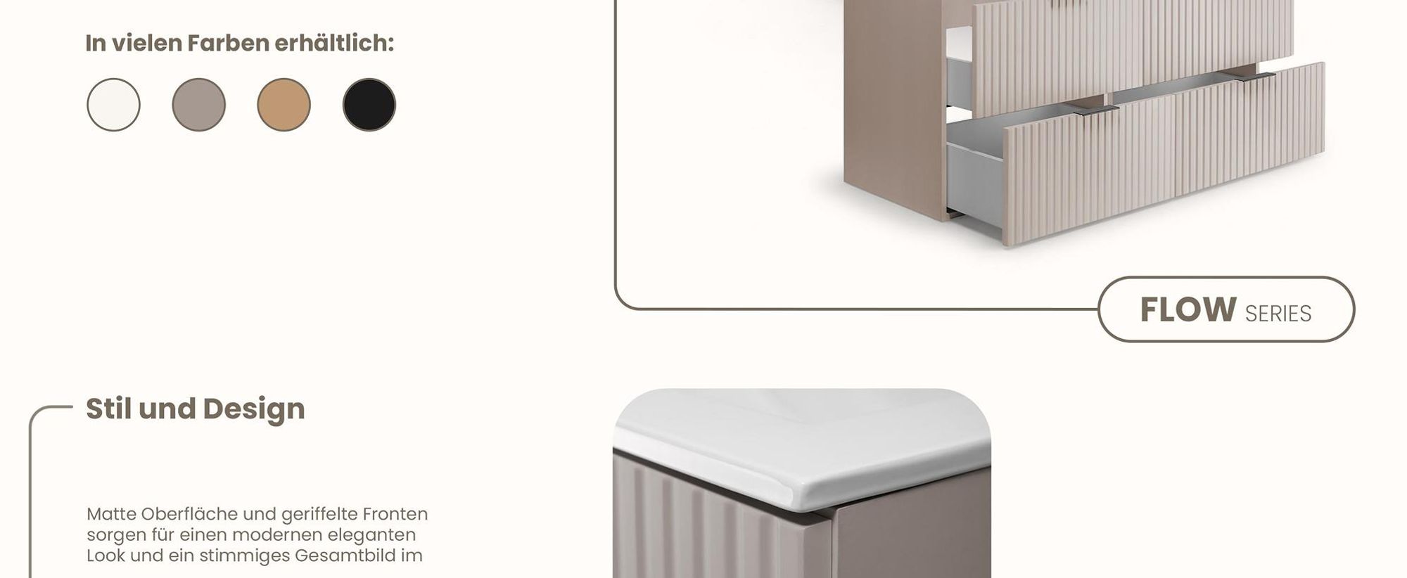 Badmöbel, Waschbeckenunterschrank, Badezimmerschränke, RODAN, Badschrank, Waschbecken, Bad