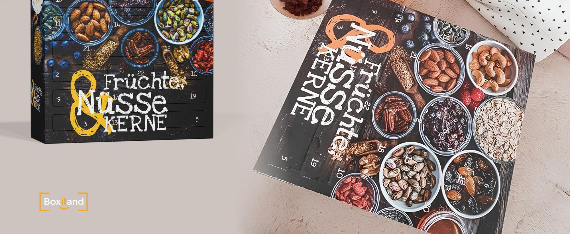 BOXILAND® fruits noix & graines calendrier avent 2026 bio, 24 snacks