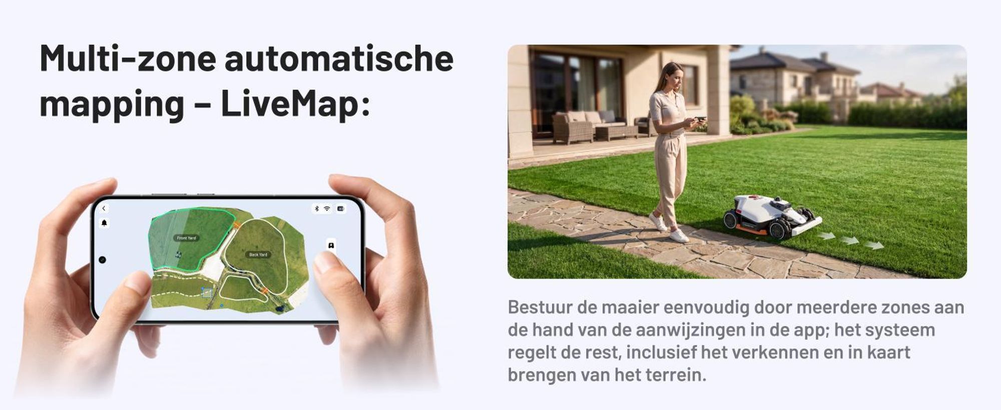 Robotmaaier Mammotion LUBA 3 AWD 1500 met wasstandaard, zonder kabel, voor 1500 m², vierwielaandrijving, hellingen tot 80%, auto-kaartgeneratie, APP