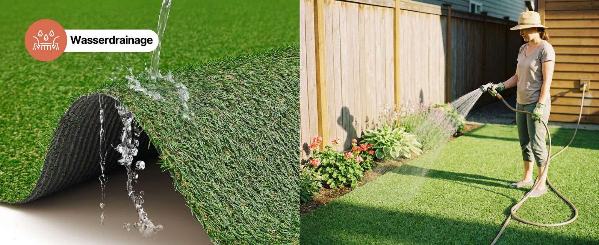 Tapiso Rasenteppich CANYOO Grün Höhe: 7mm Balkon Terrasse 300 x 300