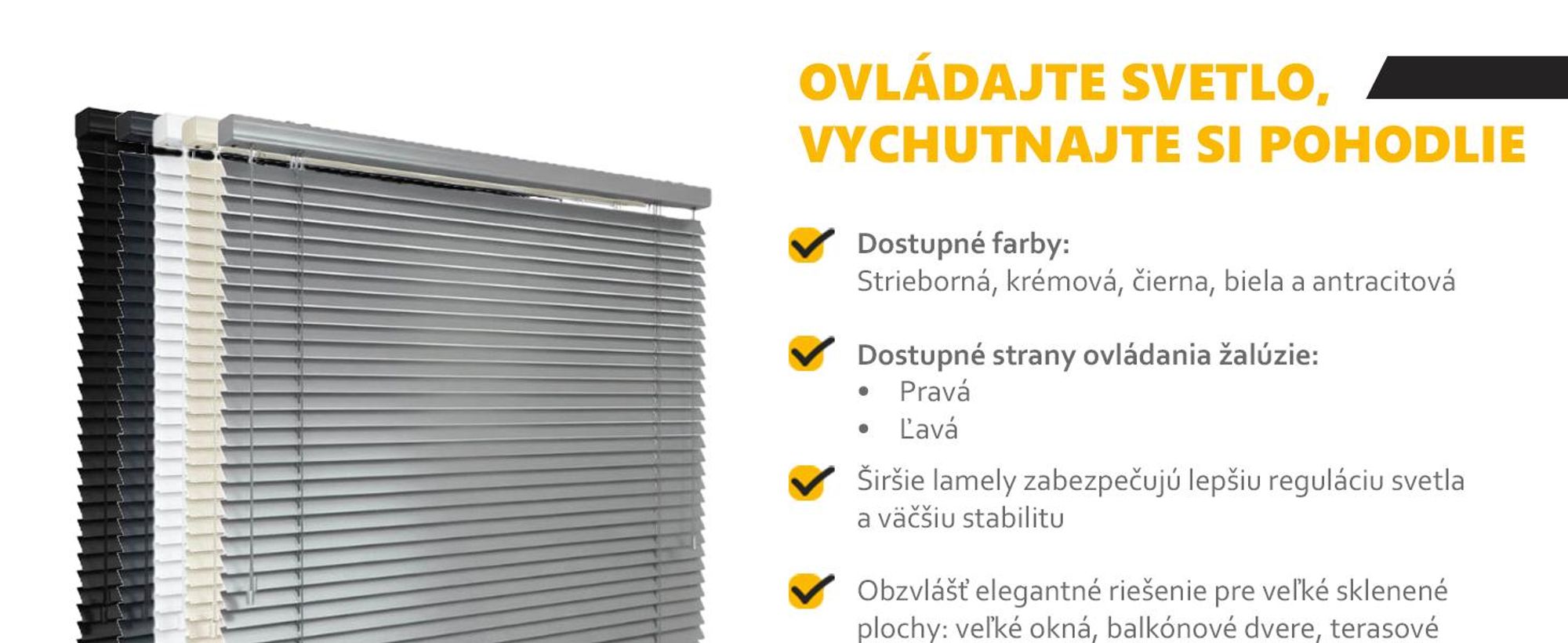 time4blinds, žalúzie do interiéru, 1400x1500mm, Ovládanie vľavo, Antracit