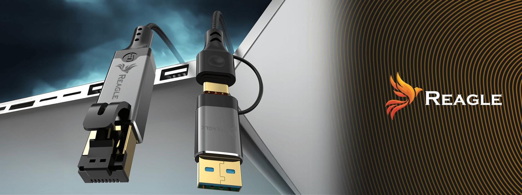 USB C USB A auf RJ45 Ethernet Kabel 2m LAN Adapter 1000Mbps Gigabit Netzwerkkarte für Laptop PC Smartphone Tablet Nintendo Switch Aluminium