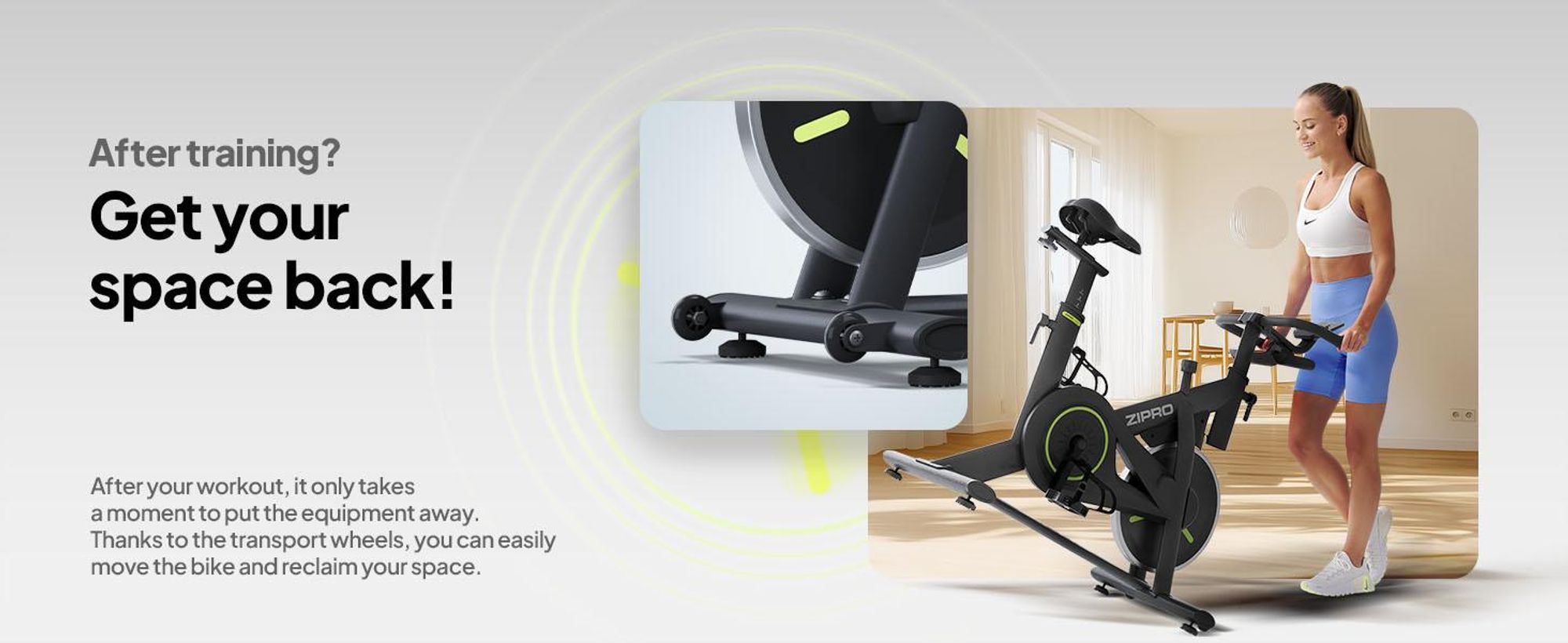 ZIPRO Domáci trenažér Modo Bluetooth aplikácia Indoor Cycle Fitnessbike Domáci trenažér Bike tichý Cardio tréning Seniori 110 kg Tréningové kolo Kinomap