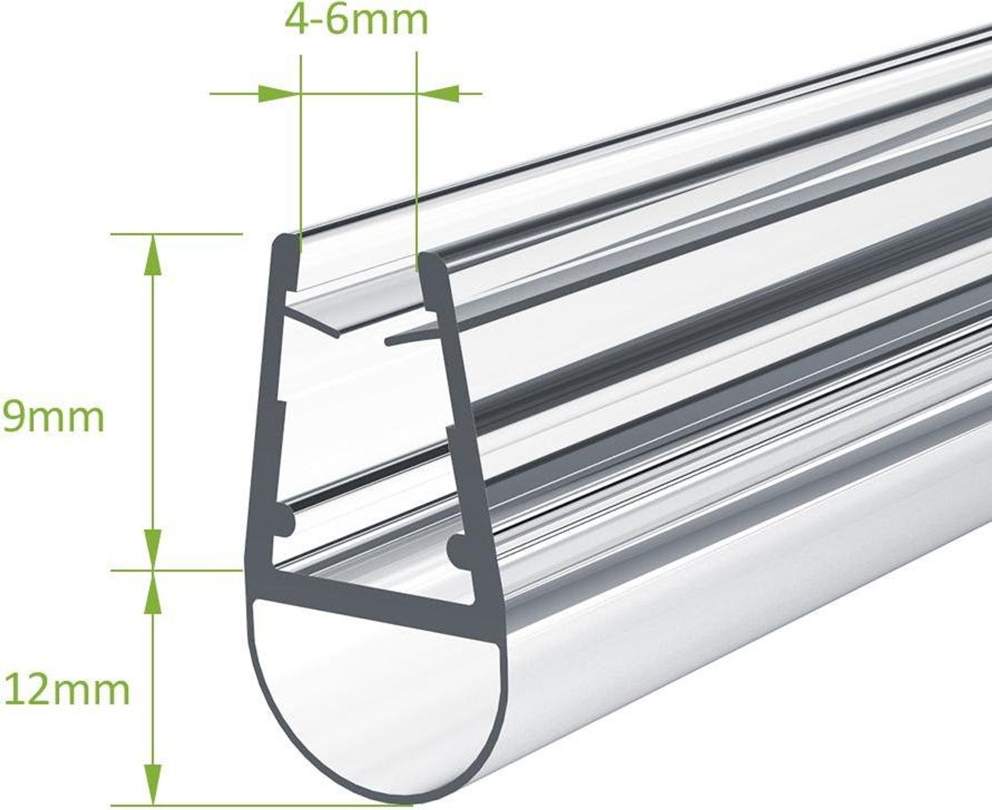 S'AFIELINA joint de douche 80cm pour verre de 4-6mm - joint de remplacement déflecteur d'eau anti-balancement pour cabine de douche salle de bain