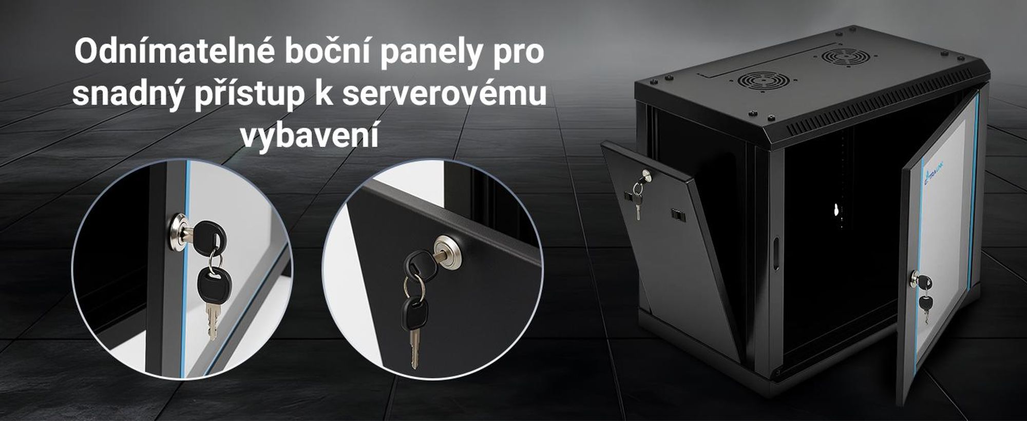 Extralink Rackmount-Schrank 6U 600x450 Grau Wandmontage - Wandmontiertes Regal - 6U - 60 kg - Sperrschloss - Ablageschienen - Grau