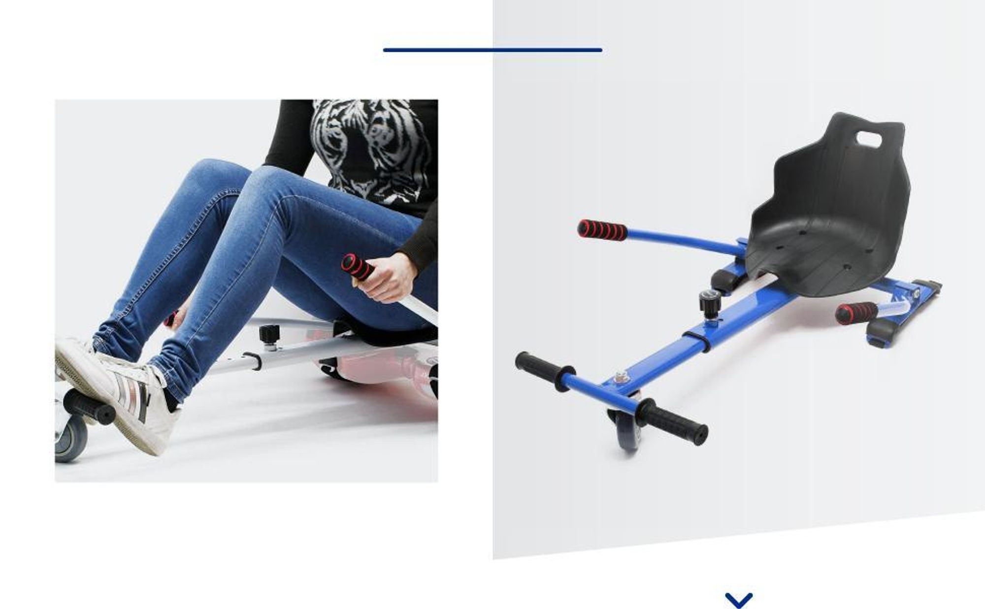 Wiltec Sitzscooter Blau, verstellbarer Kartsitz für Elektroscooter bis 120 kg, Sitzscooter kompatibel mit Hoverboards, ergonomischer Sitz