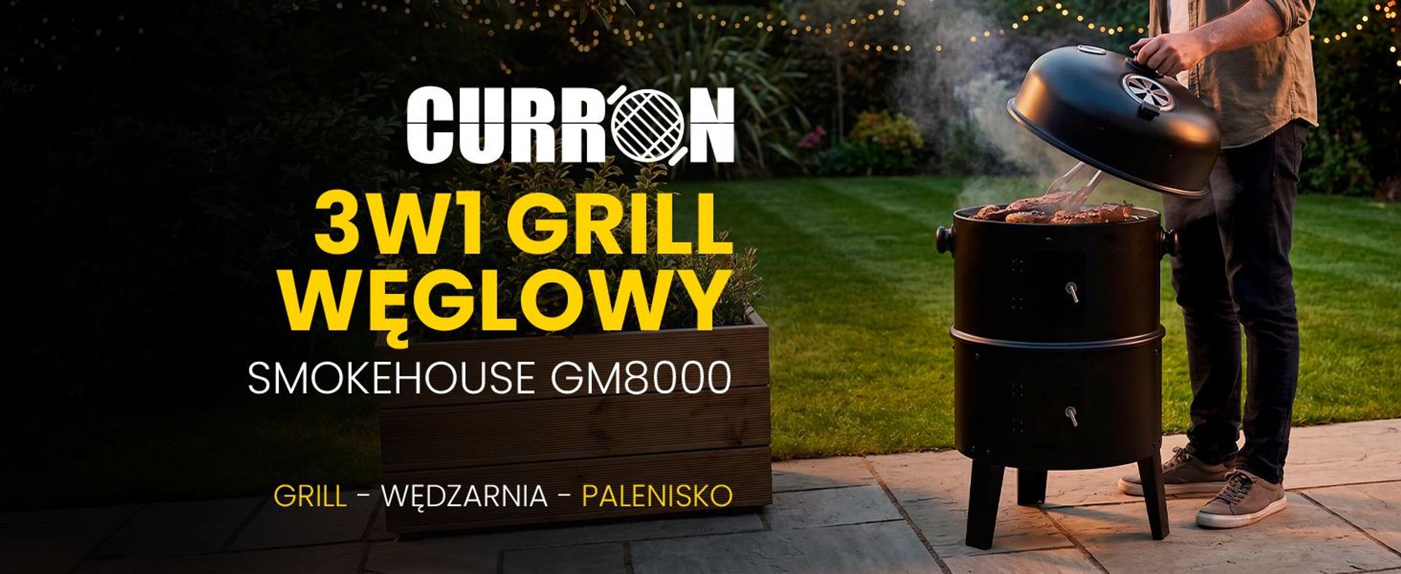 Wędzarnia grill ogrodowy palenisko w kolorze czarnym