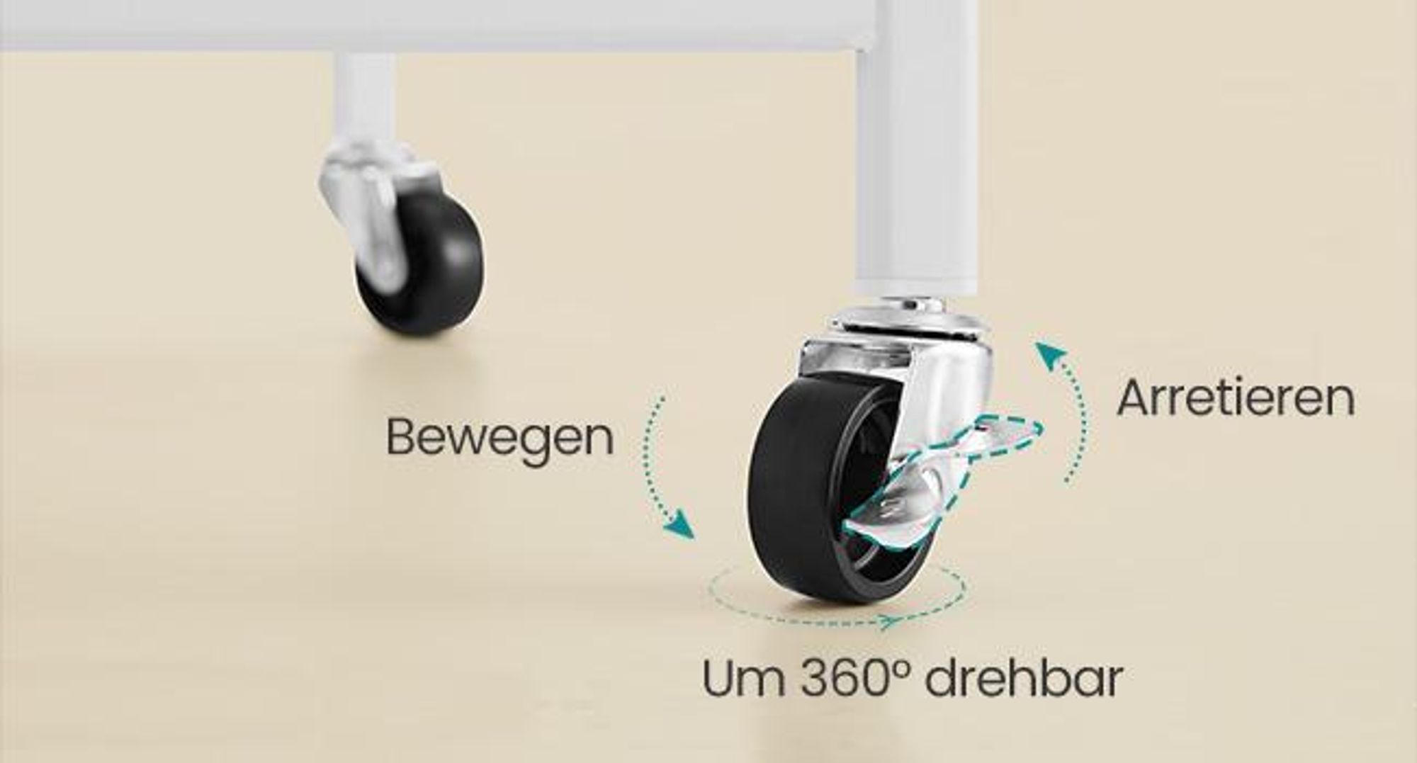 Drehbare Räder mit Bremsen