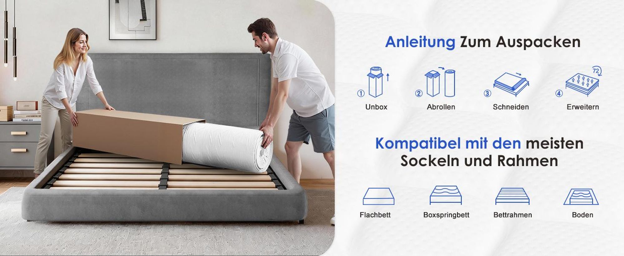 Hiazurm Matratze 140x200, 7-Zonen Federkernmatratze mit Spannbettlaken, Höhe 25cm, Taschenfederkernmatratze, Premium Taschenfederkern,H3