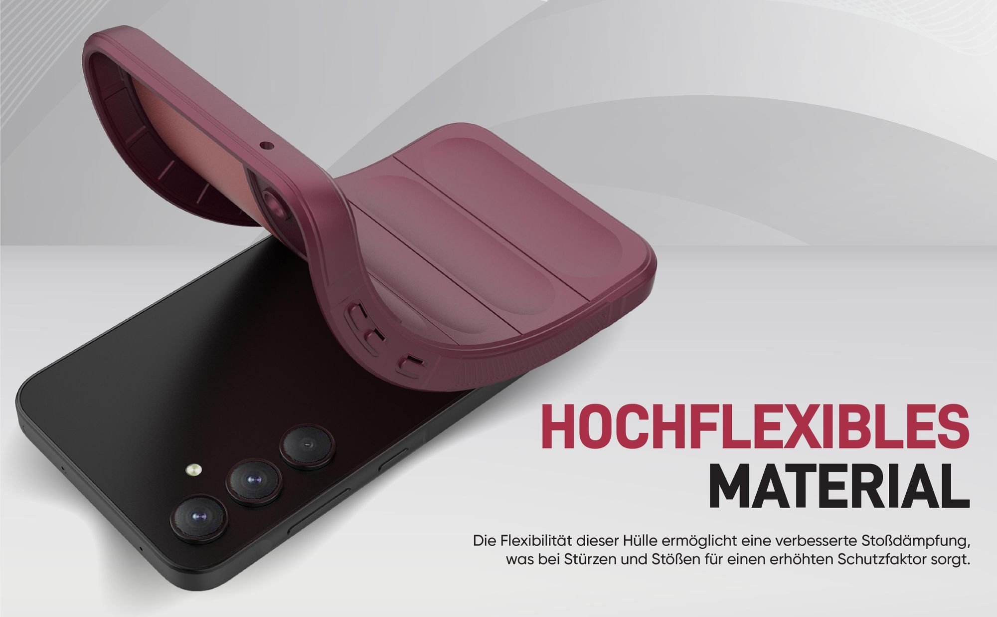 Stoßfestes und flexbiles Handy Case mit Griffzonen in Lila für Samsung Galaxy A35 5G