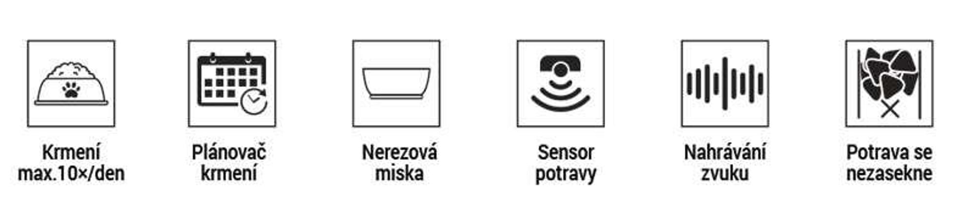 EMOS GoSmart automatické krmítko 4l, WLAN Pet Care s aplikací, pro kočky a psy s plánem, hlasovým záznamem, dávkováním 1-10 jídel, černá barva