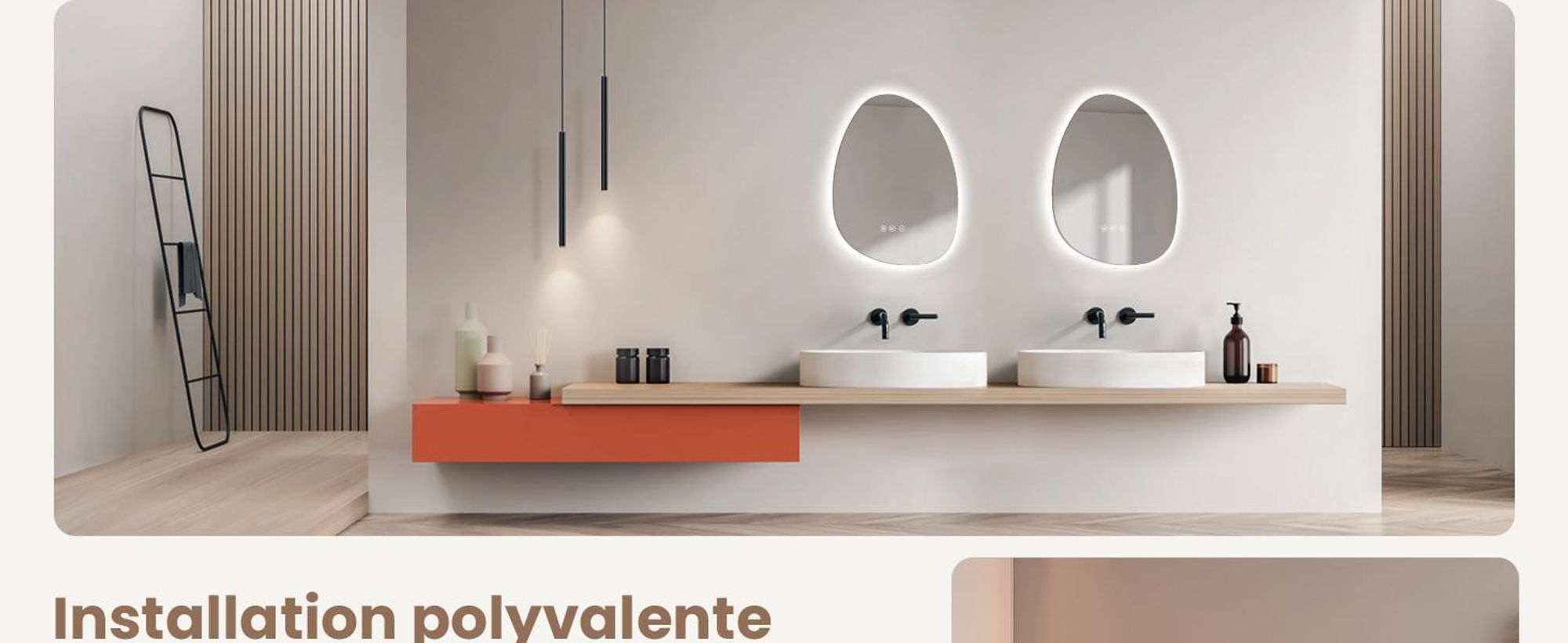 EMKE Miroir de salle de bain avec éclairage 75 x 55 cm Miroir de salle de bain à intensité variable avec 3 couleurs de lumière, miroir de salle de bain asymétrique avec antibuée, interrupteur tactile