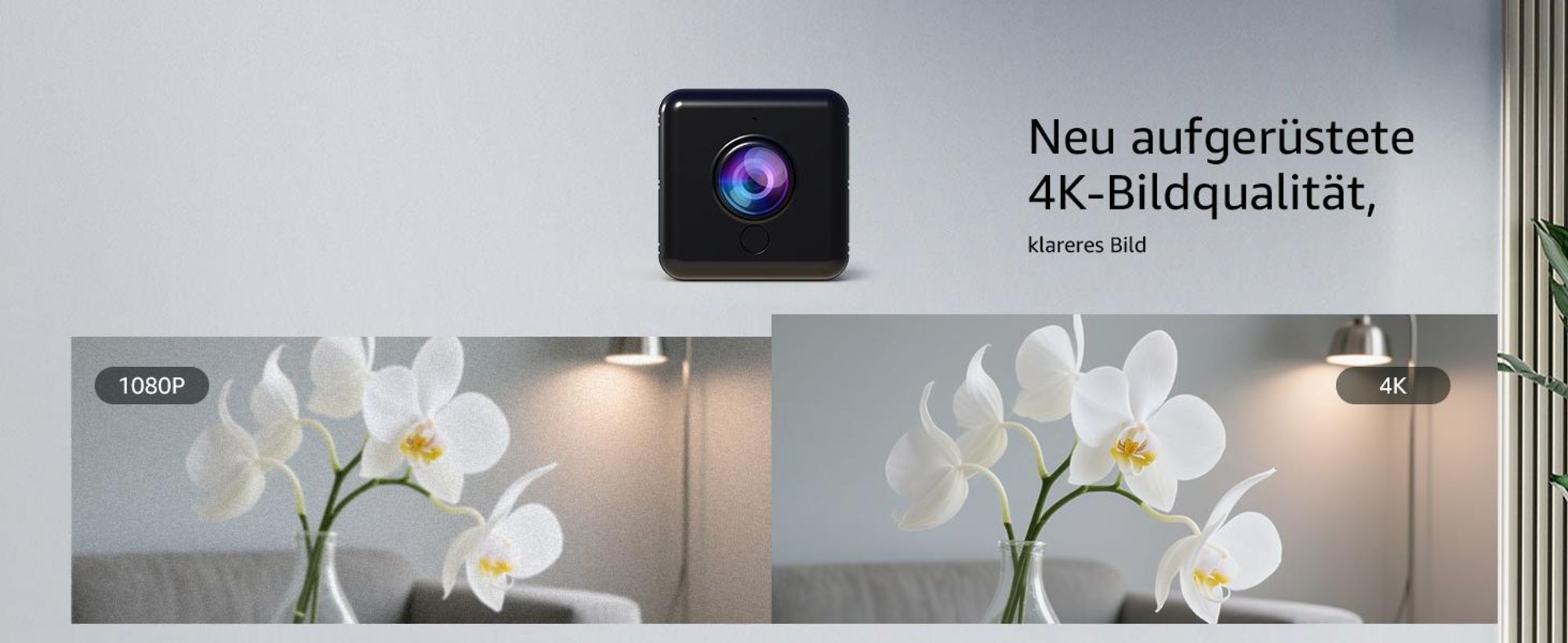 Mini Kamera, 4K HD WLAN Überwachungskamera Innen Für Live Übertragung Handy APP, WiFi Camera Nachtsichtkamera mit Bewegungsmelder, Cloud-Speicherplatz