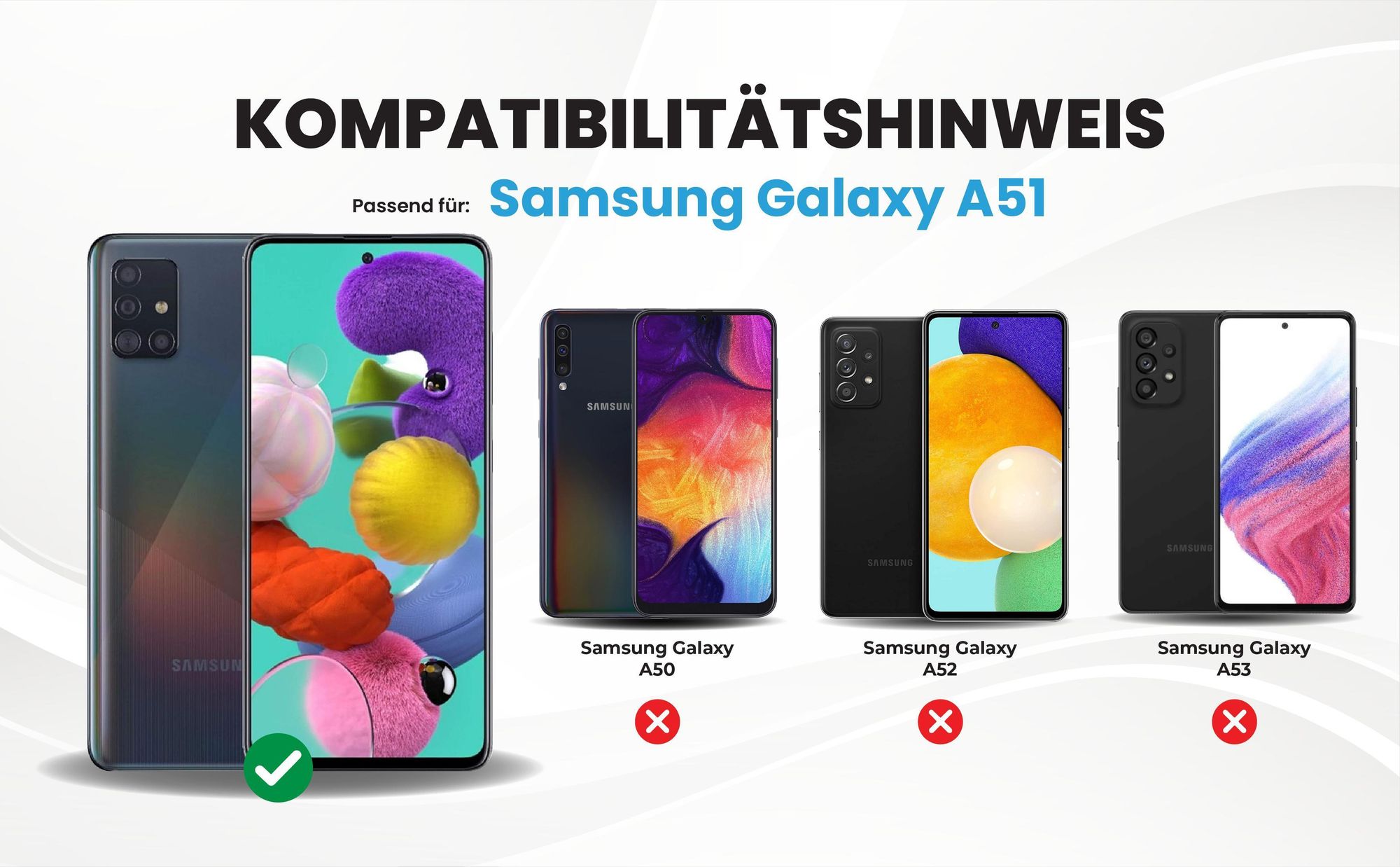Kompatibilitätshinweise Hülle für Samsung Galaxy A51