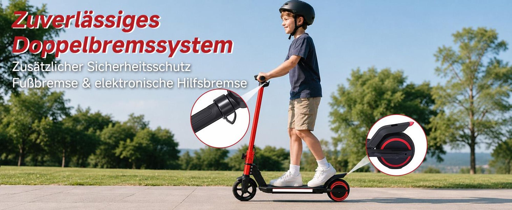 Kinder Elektroroller, 150W E-Scooter für Kinder, 16 km/h Kinderroller mit LED-Anzeige, RGB-Licht, Frontlicht, Doppelbremse, klappbar, 6,3 Zoll Vollgum
