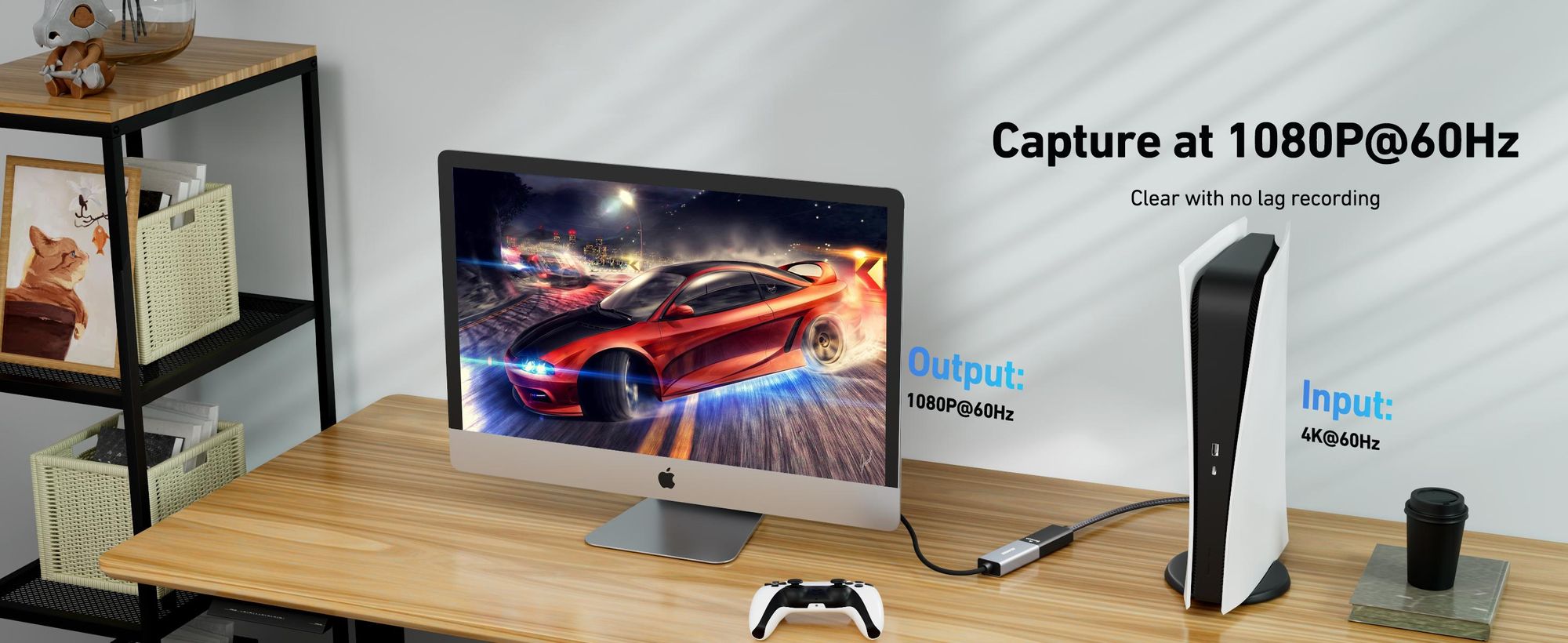 BENFEI Kabeladapter Video Audio Capture Karte 1080p 60FPS HDMI auf USB C/A