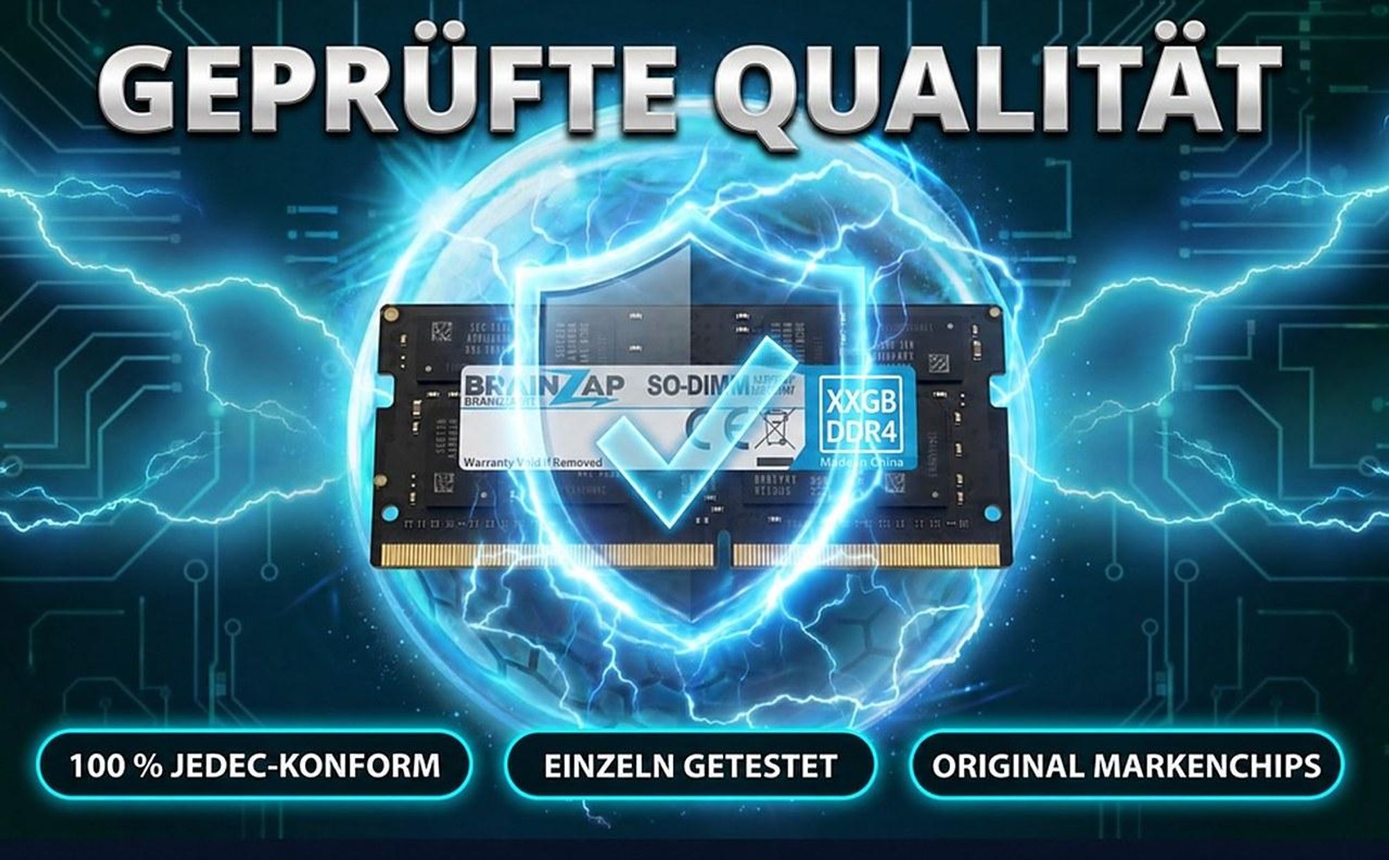 BRAINZAP 32GB DDR4 RAM SO-DIMM PC4-2400T 2Rx8 2400 MHz 1.2V CL17 Notebook Laptop Arbeitsspeicher (2x