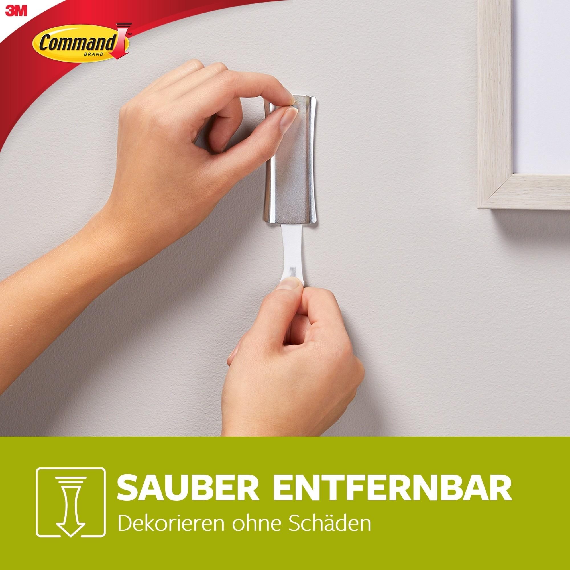Command Universal-Klebenagel Jumbo 17048, Silber 4 Haken + 10 Strips, bis 3,6 kg