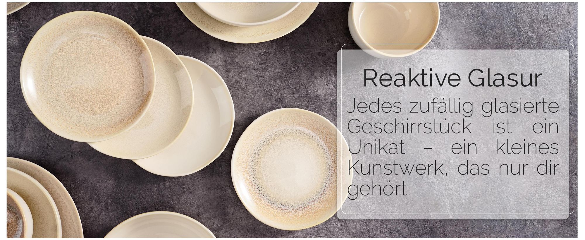 Tafelservice, 16tlg Kombiservice, Geschirrset mit Suppenteller Dessertteller Müslischale für 4 Personen Reactive-Glaze, Steingut, Mikrowellenherd