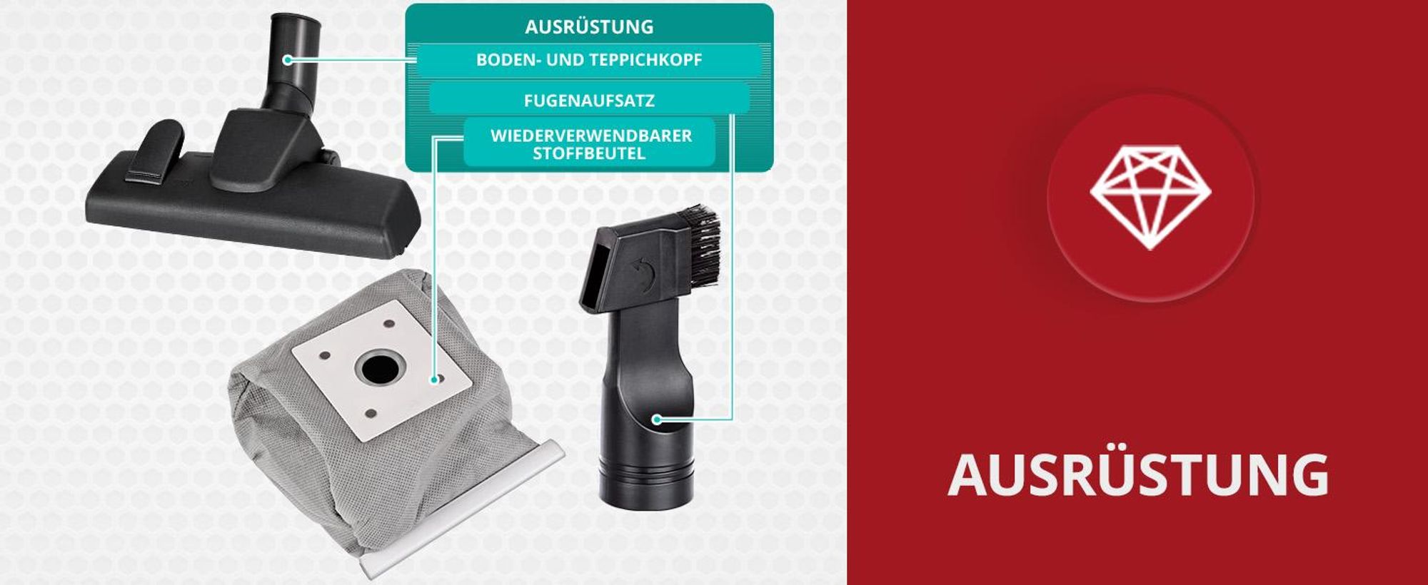 Beutelstaubsauger - stark - leise, Handheld - Zimmer MPM MOD-52