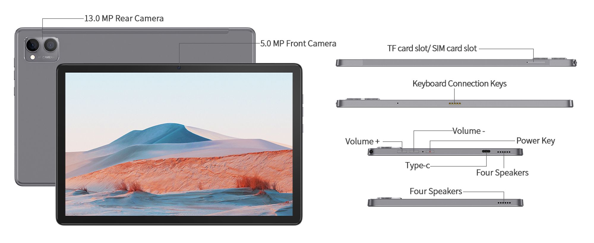 VASOUN Tablet 10 Zoll Android 11 Tablet, 4 GB RAM, 128 GB ROM, Octa-Core Prozessor, 8000mAh, 1920*1200 FHD IPS, 5.0 MP Front+13.0 MP Rückkamera, 4G LTE, WiFi, Bluetooth, Tablet PC, Schwarz