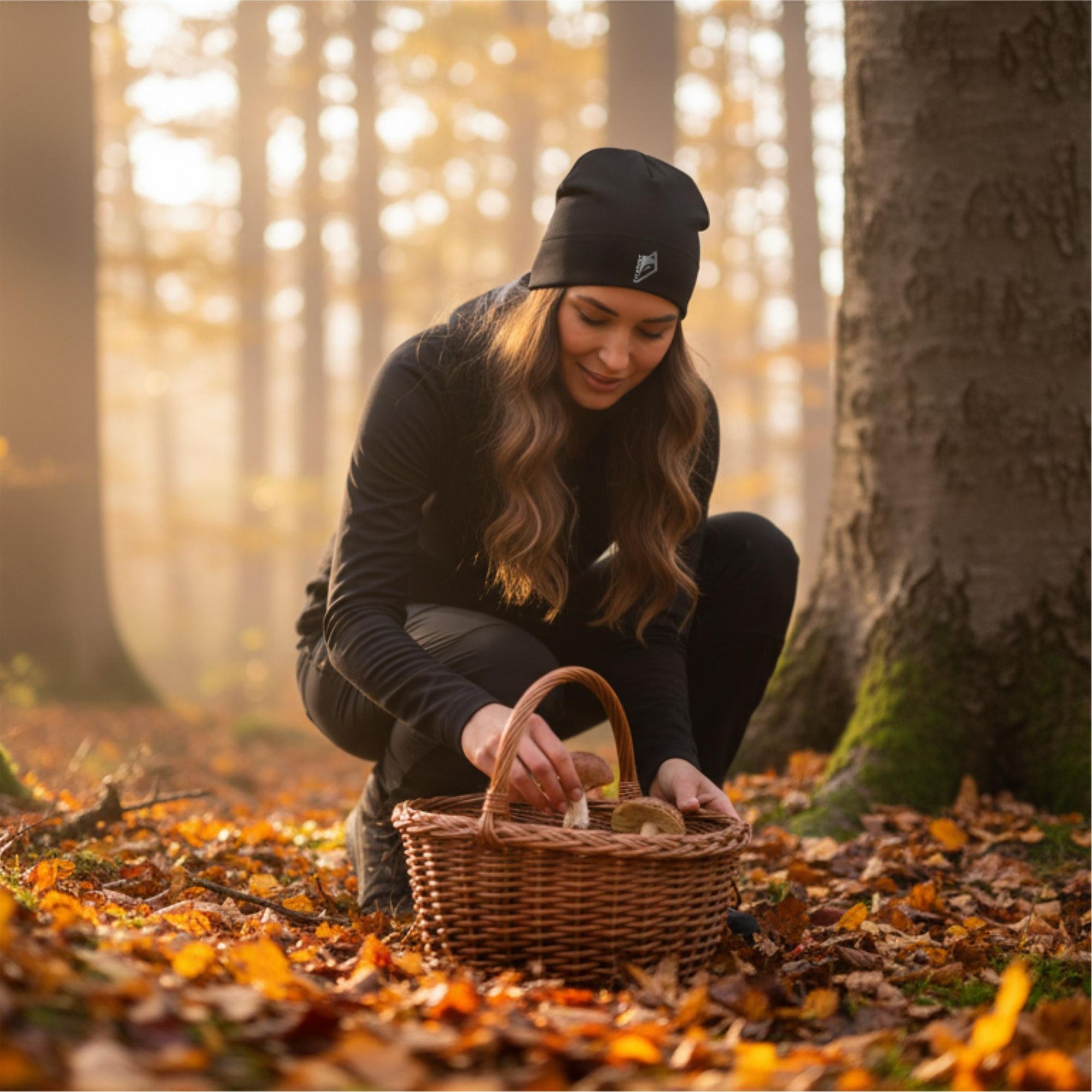 Thermoaktive Wintermütze Reflektierend Für Das Laufen Herren Damen Schwarz S/M Evi Sport Origin8 Premium Mütze 220G/M² Uni Atmungsaktiv Unter Helm