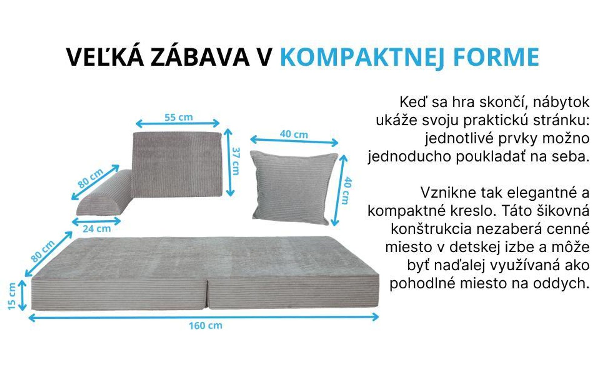 pohovka gauč kreslo detská hranie kocky penové menčester rozkladacia