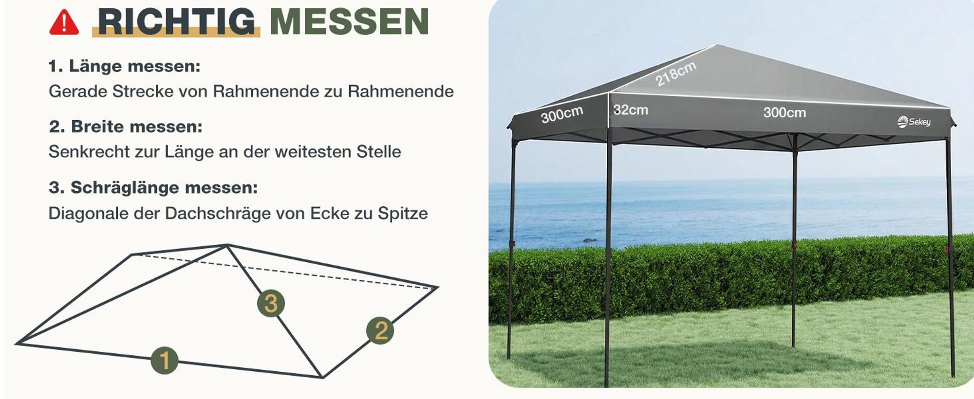 Sekey Ersatzdach Pavillon 3x3 m, Transparent EVA Material, Wasserdicht & Winterfest, Garten Pavillon Dach Ersatz