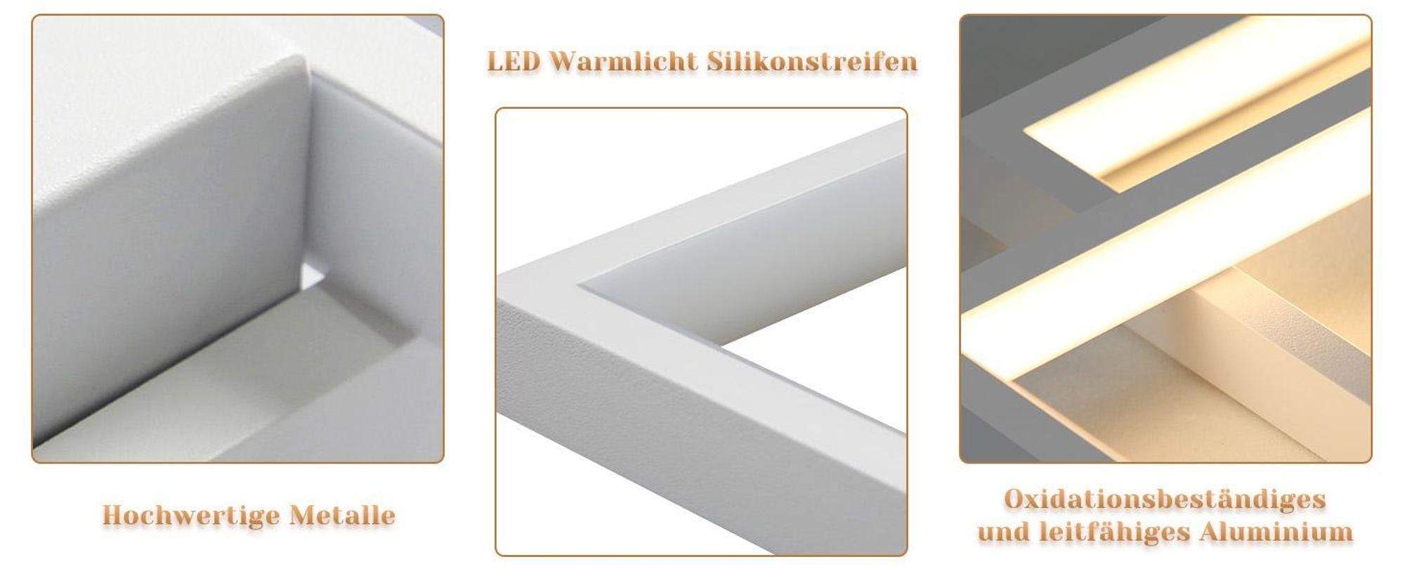 ZMH Lampa sufitowa LED Nowoczesna lampa sufitowa Duża biała lampa do salonu Ściemnialna z pilotem Geometryczna lampa do sypialni 88W Oświetlenie sufitowe