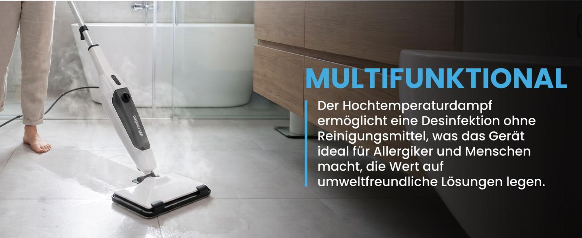 Dampfreiniger multifunktional Bodenwischer Polsterreiniger Handgerät Steam Cleaner mit Zubehör