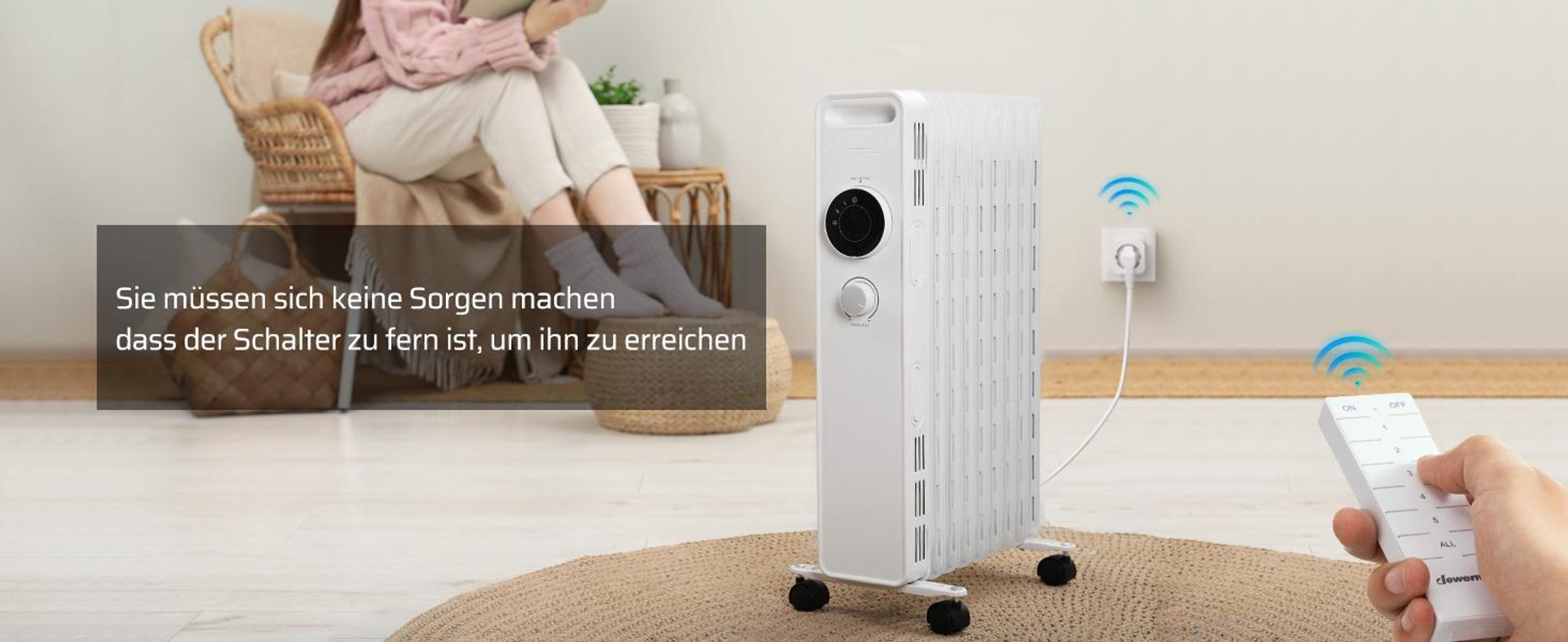 DEWENWILS Funksteckdose mit Fernbedienung, 4er Set, 30m Reichweite, Weiß, 3680W
