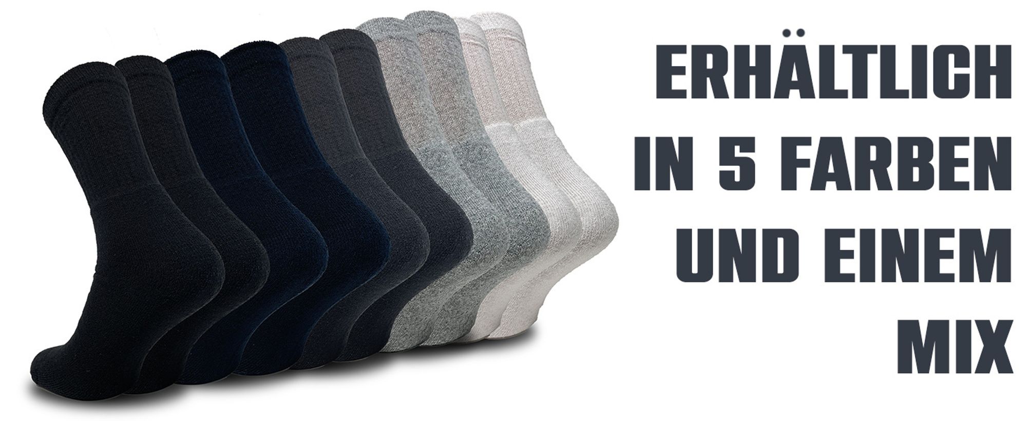 Sportsocken Herren Damen Unisex 43-46 Weiß Baumwolle Atmungsaktive Anti Schweiß Tennissocken Arbeitsocken Work Socken 10 PAAR
