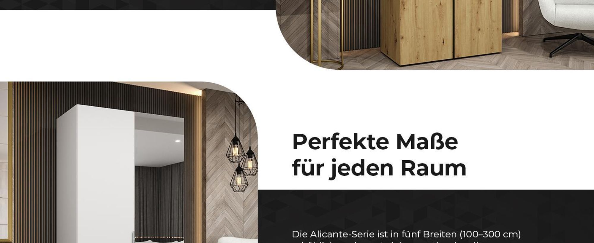 MEBLE KRYSPOL, Kleiderschrank Spiegel, 150x202x52, Schwarz, Griff Schwarz