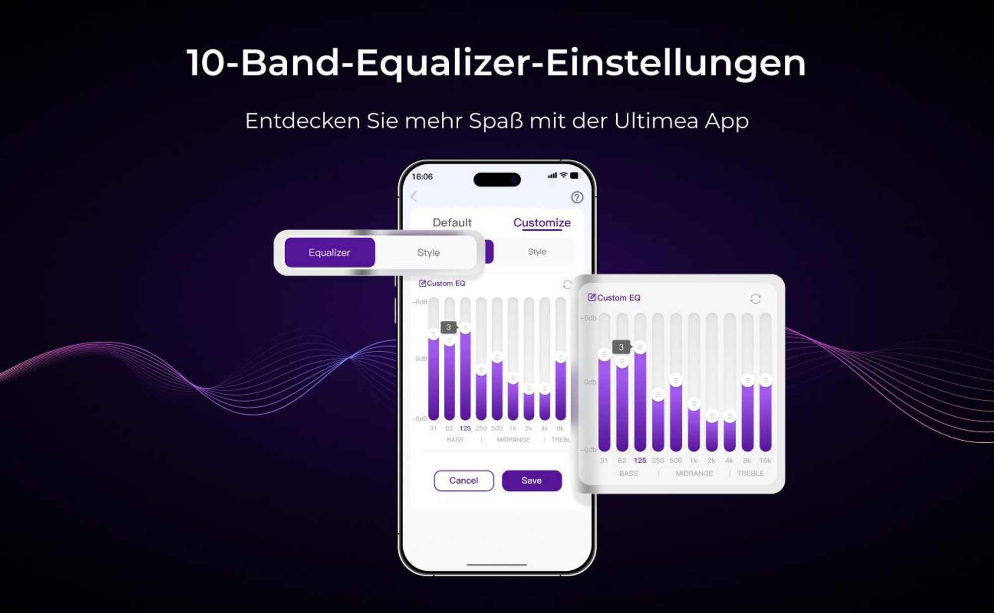 ULTIMEA 2.1 Kanal Soundbar für TV mit verstellbarem Bass, APP-Steuerung, All-in-One Soundbar, TV-Lautsprecher Bluetooth 5.4, Poseidon M20