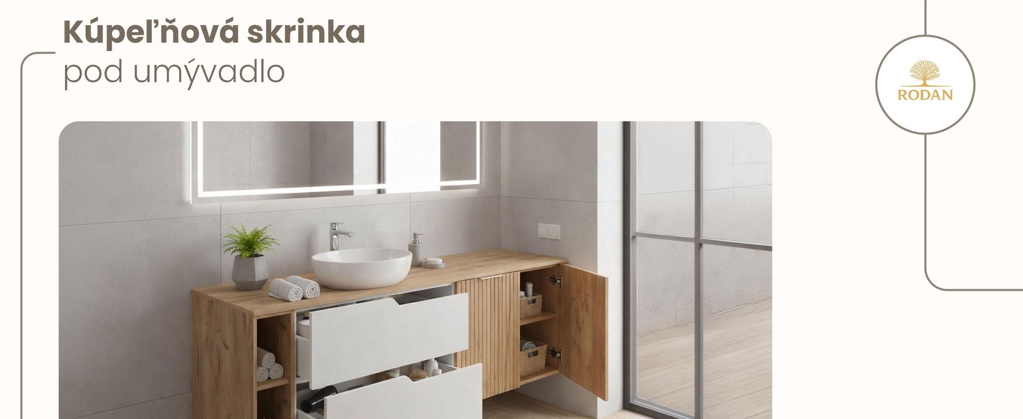 RODAN, moderná skrinka pod umývadlo, skrinka do kúpeľne, kúpeľňový nábytok, kúpeľňová skrinka