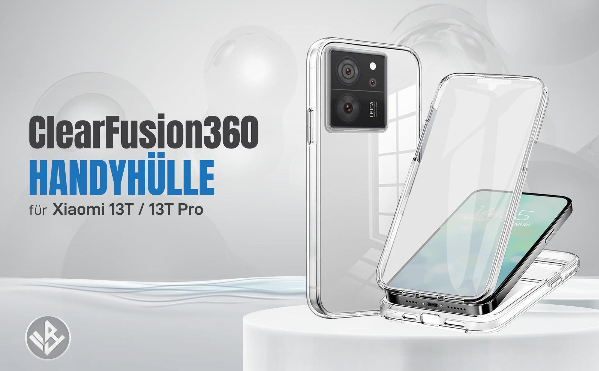 Transparente 360 Grad Hülle für Xiaomi 13T / 13T Pro mit Kameraschutz