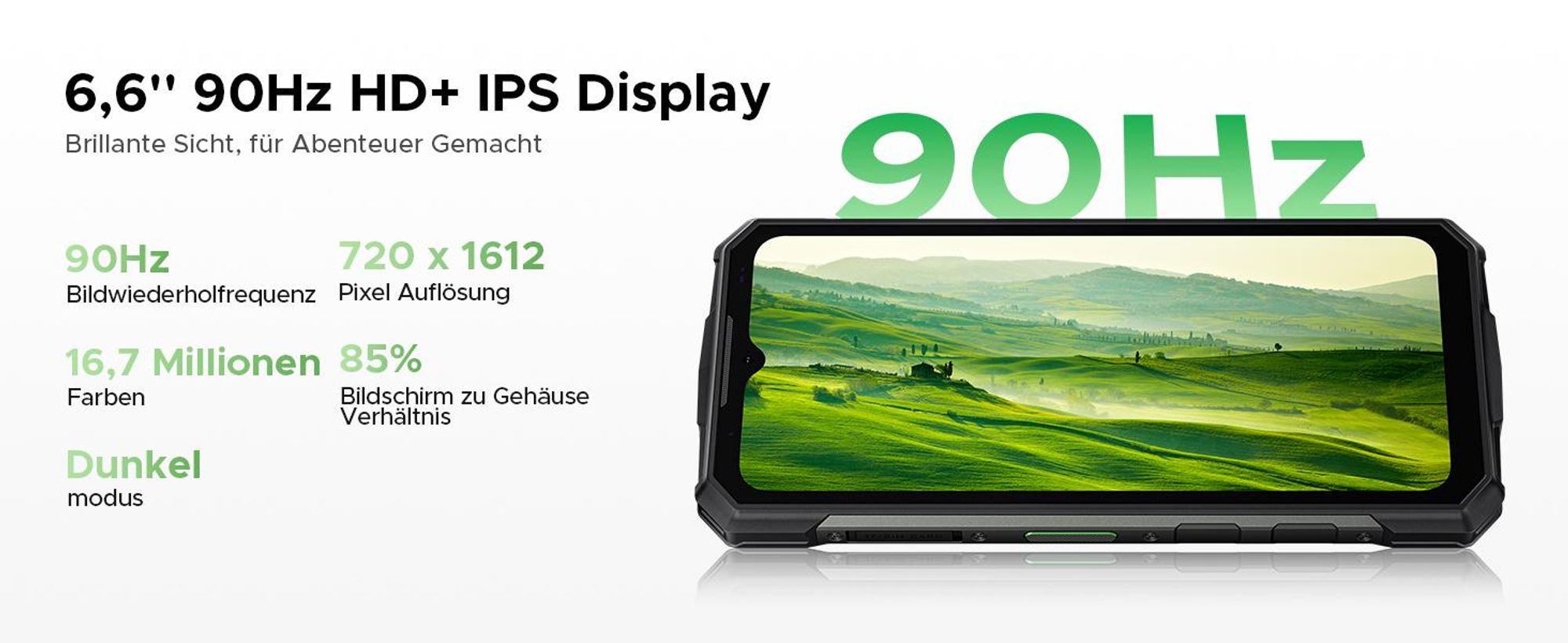 DOOGEE Fire 5 Pro Outdoor Smartphone Handy, Android 15, 4G, IP68/IP69K, 6,6" 90Hz, 13000mAh, 18W, 20+128GB, 13MP, NFC, Fingerabdruck, ohne Vertrag