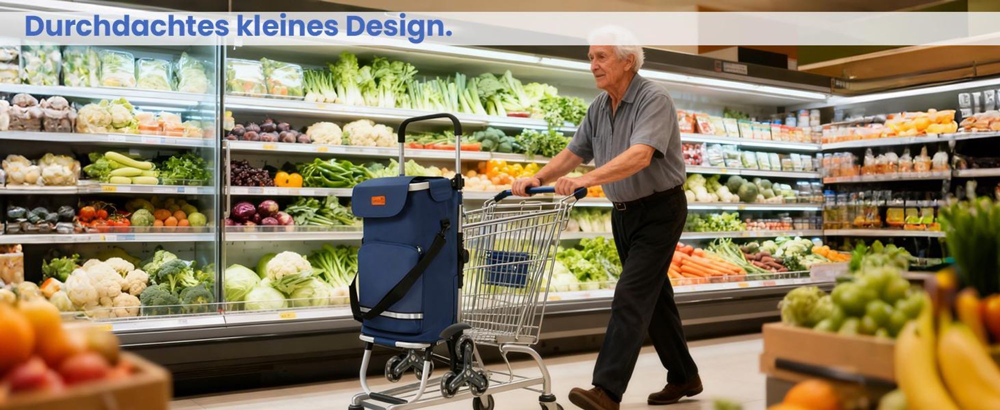 Sekey Einkaufstrolley Treppensteiger Klappbar Einkaufswagen mit Kühlfach Einkaufshilfe Trolley mit Spanngurt und höhenverstellbarem Griff, Rot