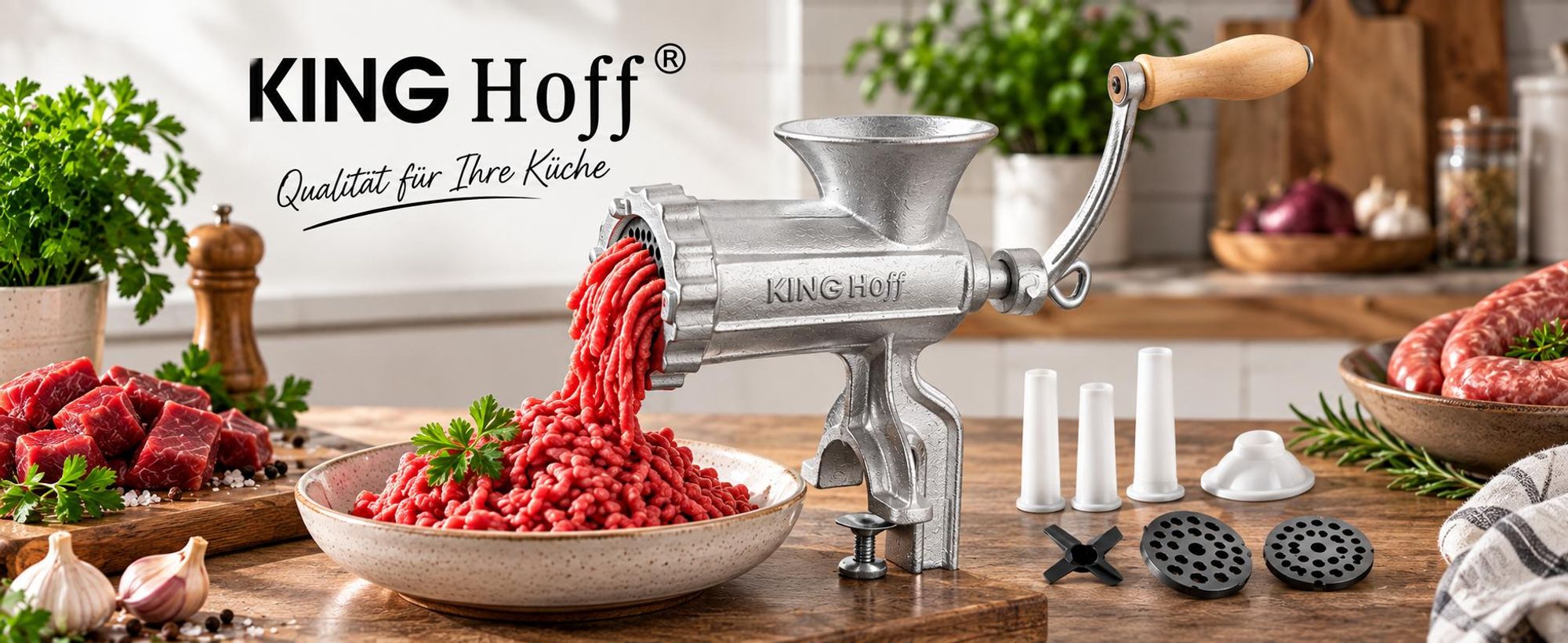 Gusseisen #10 Fleischwolf Kinghoff Kh-1428
